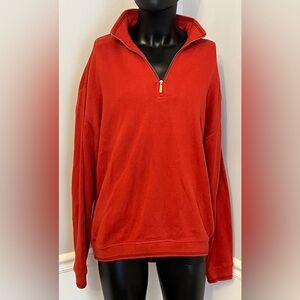 Tommy Bahama 1/4 zip sweater sweatshirt, rust color size large
